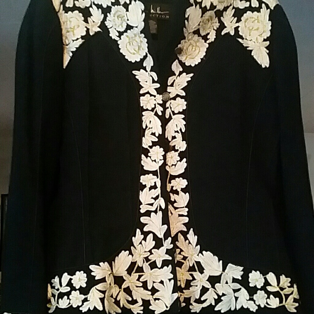 Nicole Miller Sz 12 2pc Blk Suit